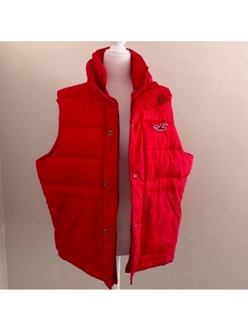 Hollister Y2K vintage red puffer vest